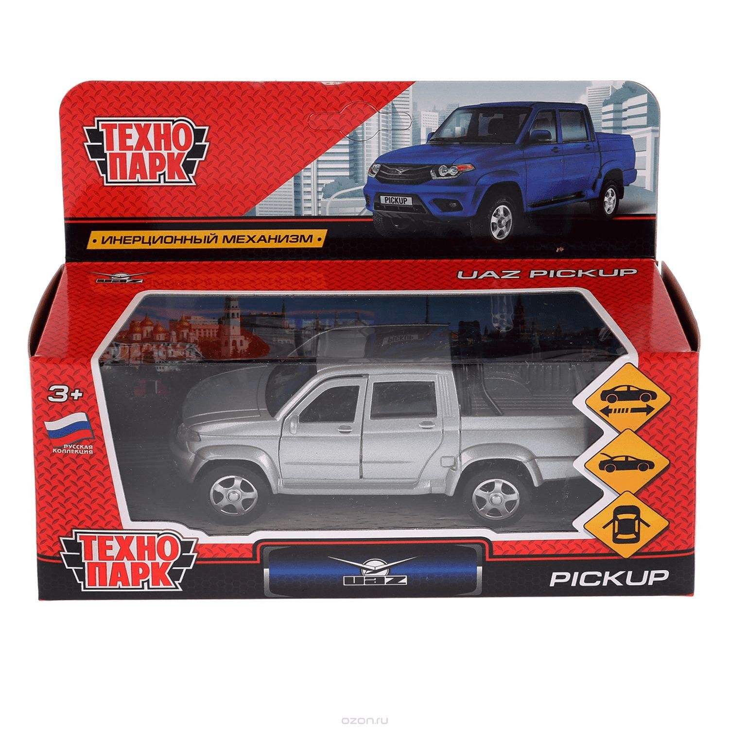 

Машина инерционная Технопарк Uaz Pickup 12 см, Серый