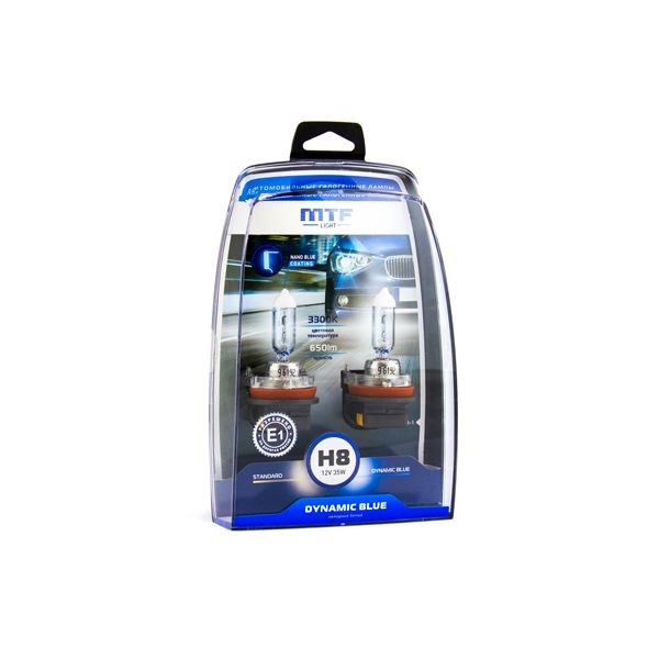 Комплект галогенных ламп MTF Light H8 Dynamic blue HDB1208