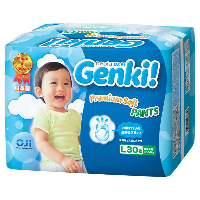 Подгузники-трусики Genki Premium Soft L (9-14 кг), 30 шт.