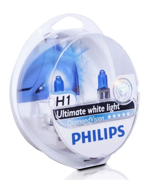 фото Лампы галогенные philips h1 12v- 55w (p14,5s) diamond vision (2шт) 12258dv2