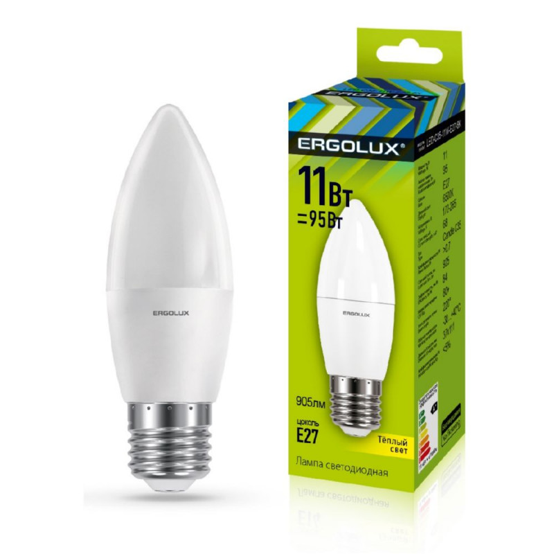 

Лампа Ergolux LED-C35-11W-E27-3K, LED-C35-11W-E27-3K