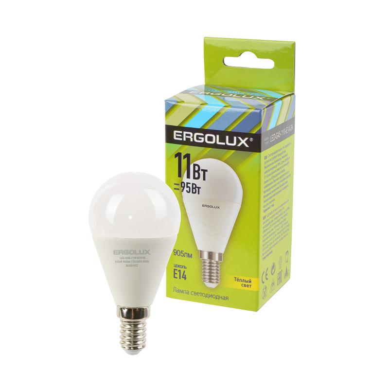 фото Лампа ergolux led-g45-11w-e14-3k