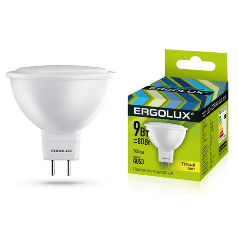 фото Лампа ergolux led-jcdr-9w-gu5.3-3k