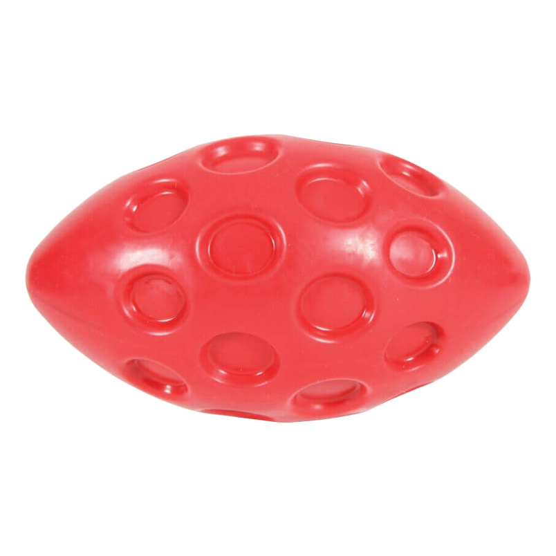 фото Жевательная игрушка для собак zolux мяч для регби, красный, 18 см