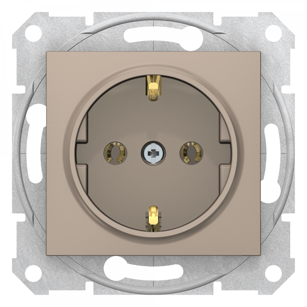 фото Розетка se розетка sedna титан 1-ая 16а c з/к, без шторок, быстрозаж. контакты schneider electric