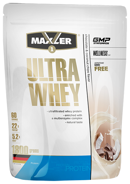 фото Протеин maxler ultra whey, 1800 г, chocolate and coconut chips