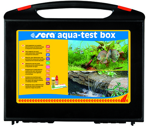фото Набор тестов для воды sera aqua-test-box (рн, gh, kh, nh4/nh3, no2, no3, po4, fe, +cu)