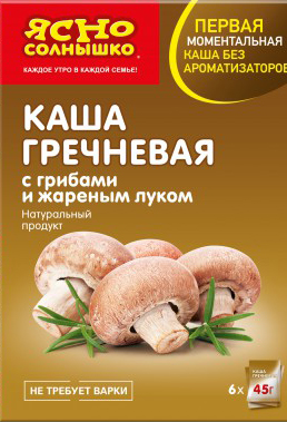 Каша Ясно солнышко гречневая с грибами и жареным луком 645 г 265₽