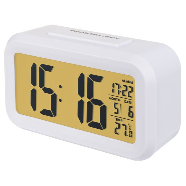 фото Perfeo часы-будильник "snuz", белый, (pf-s2166) время, температура, дата