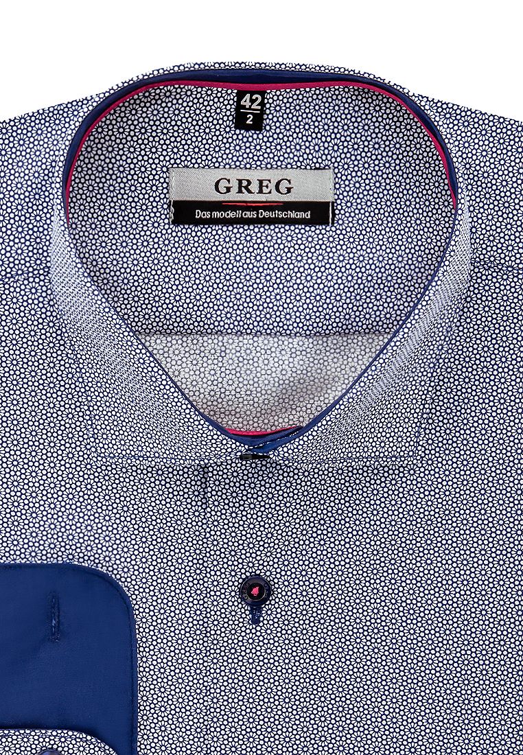 Рубашка мужская Greg 213/139/1290/Z/1 синяя 39
