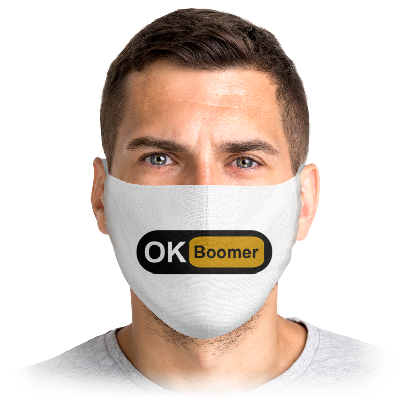 

Многоразовая маска Printio Ok boomer белая M, Ok boomer