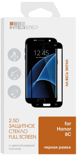 

Защитное стекло InterStep для Honor 8C, 2,5D для Honor 8C, черная рамка (IS-TG-HON8CFGBK-000B202)