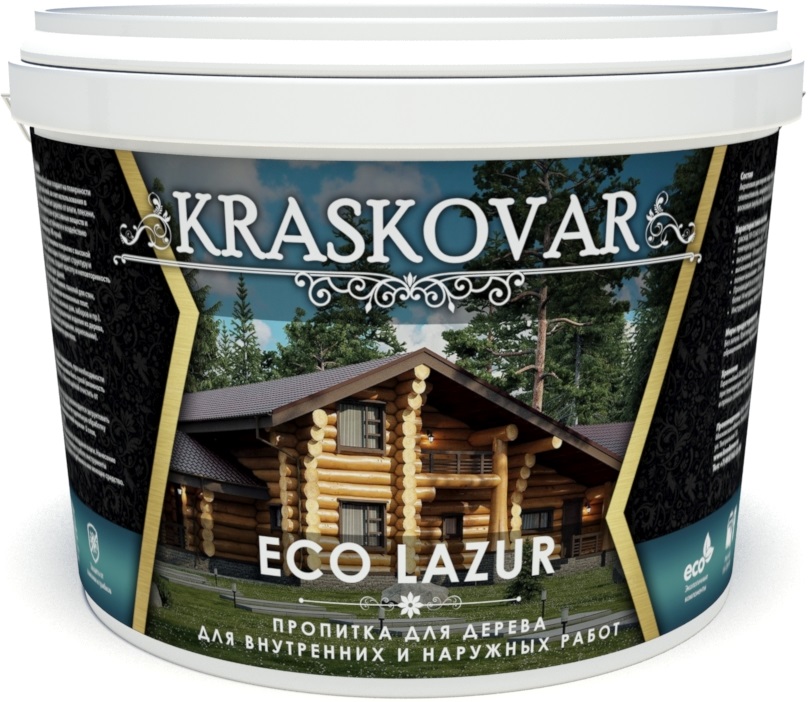 фото Пропитка для дерева kraskovar eco lazur бесцветный 0,9 л