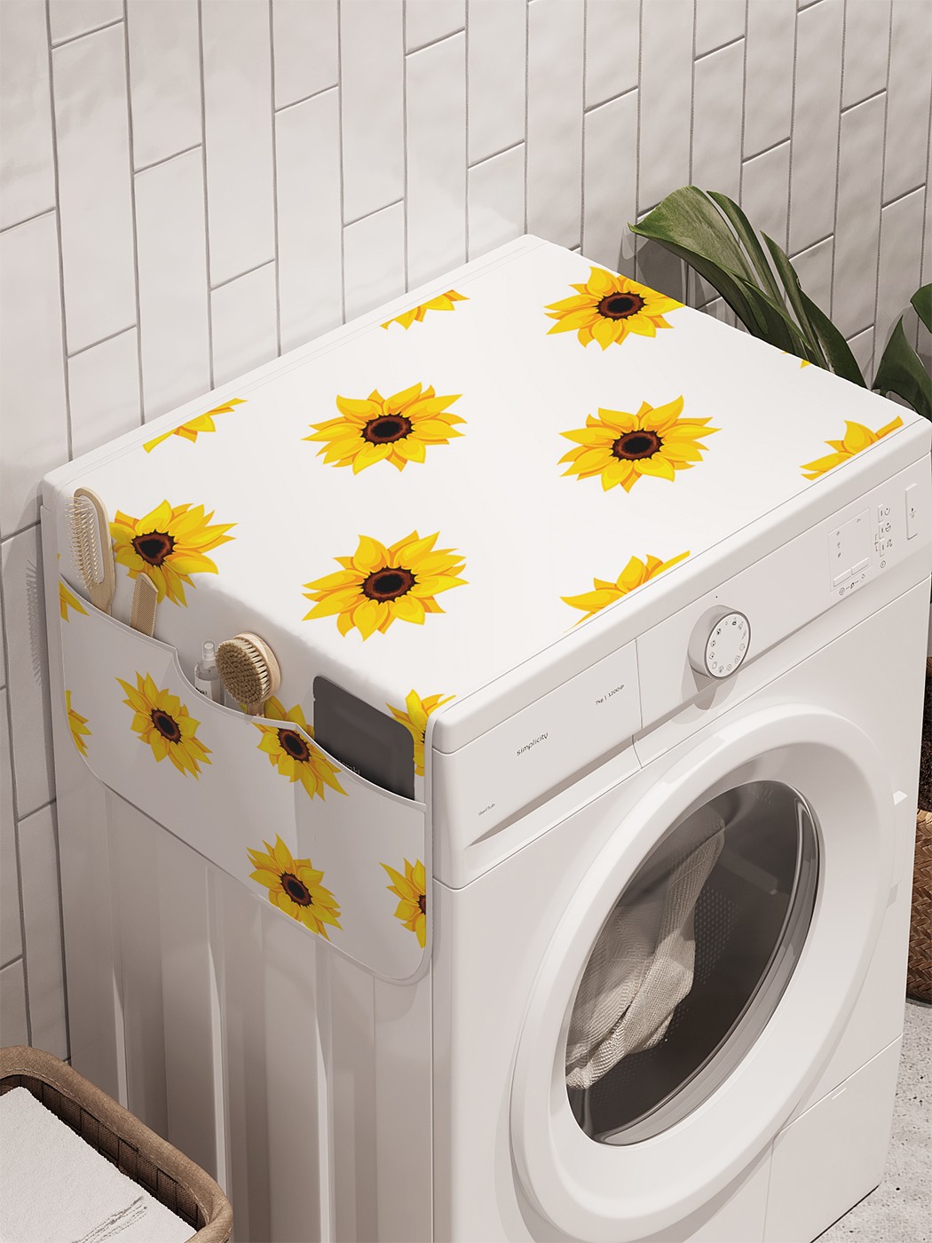 фото Органайзер "цветочный узор" на стиральную машину, 45x120 см ambesonne