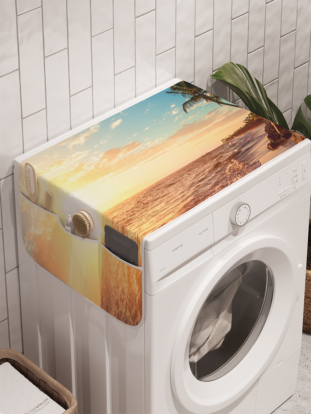 фото Органайзер "пляжная привлекательность" на стиральную машину, 45x120 см ambesonne