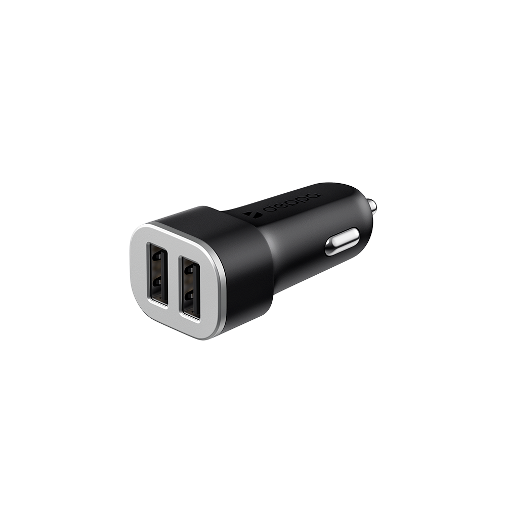 Автомобильное зарядное устройство Deppa 2 USB 2,4A, черный,