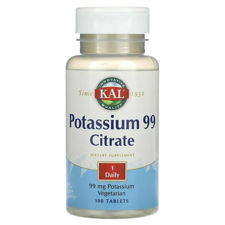 KAL Potassium 99 Citrate 100ct 99mg
