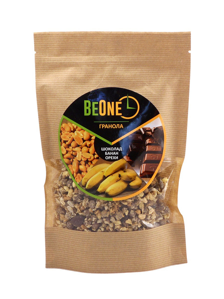 

Гранола шоколад банан орехи "BeOne" 250гр.