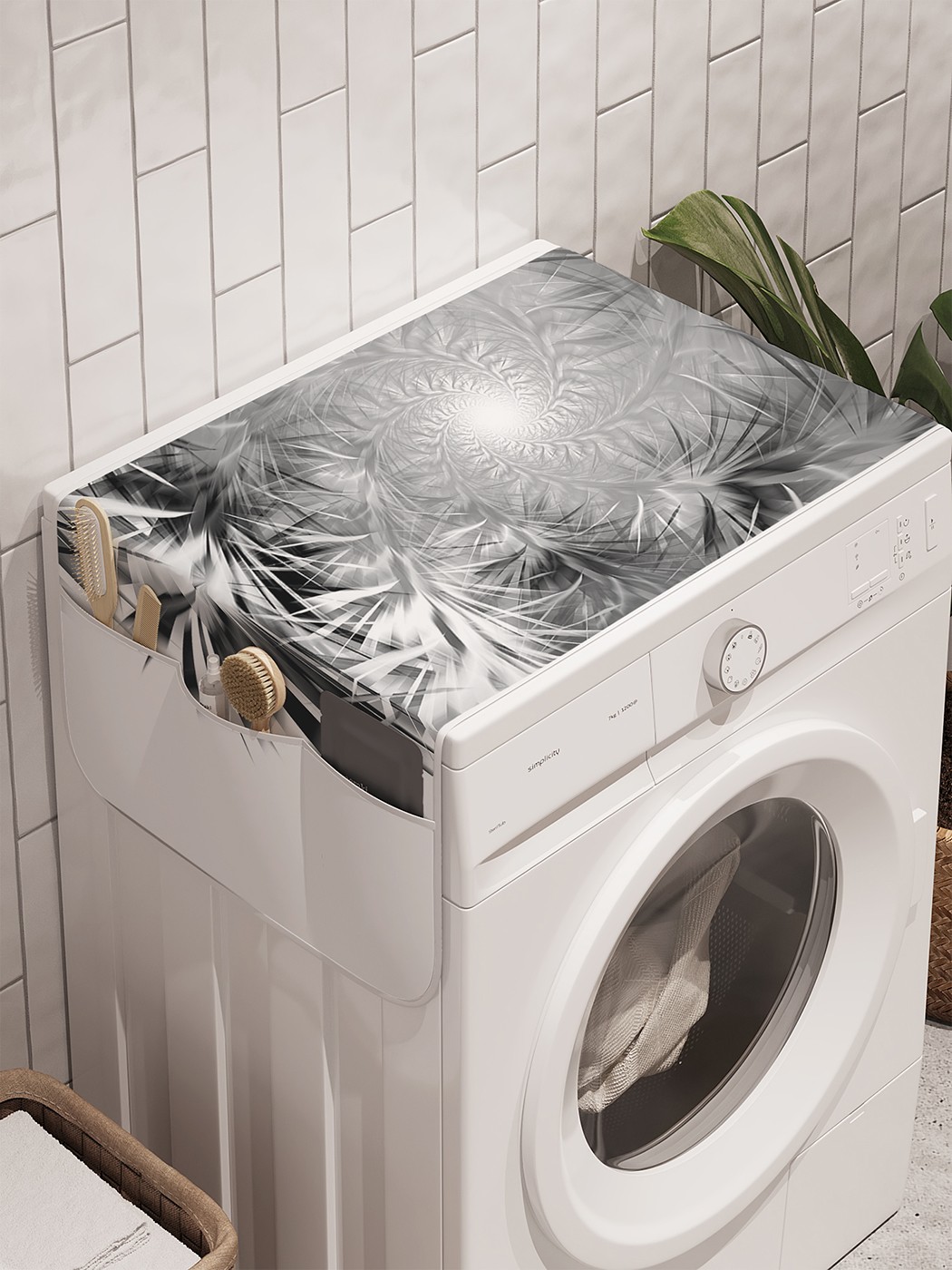фото Органайзер "вихревый цветок" на стиральную машину, 45x120 см ambesonne