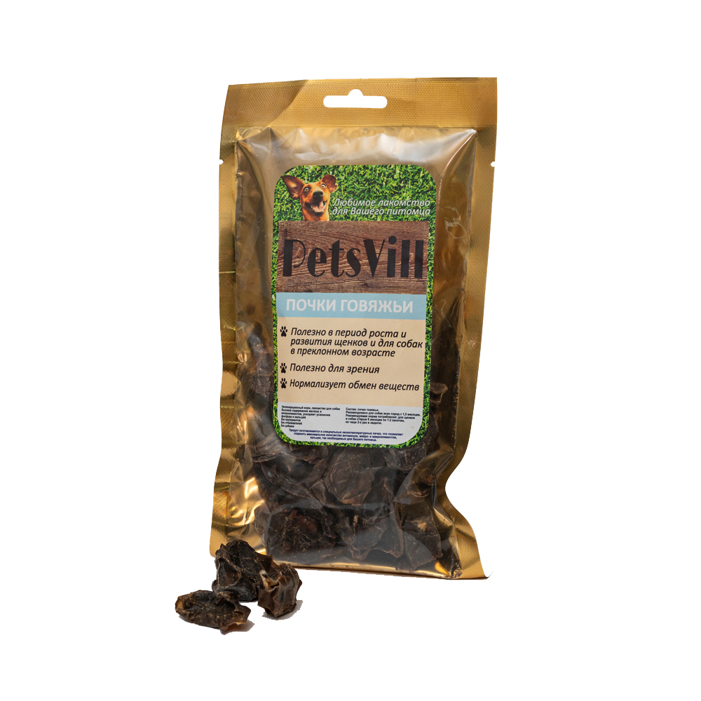 фото Лакомство для собак petsvill , почки говяжьи, 60г