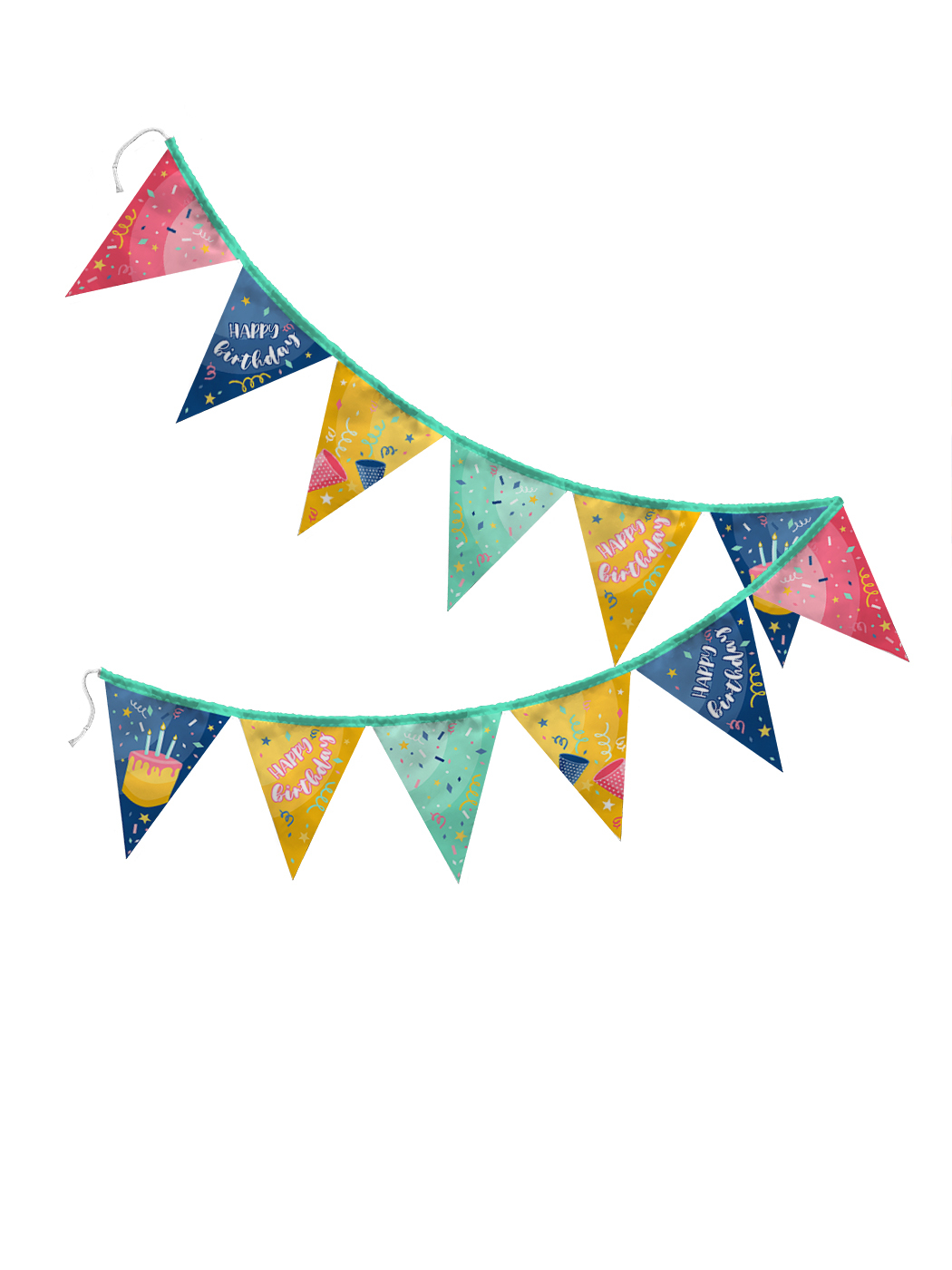 

Гирлянда из флажков Happy Birthday разноцветная sfer.tex