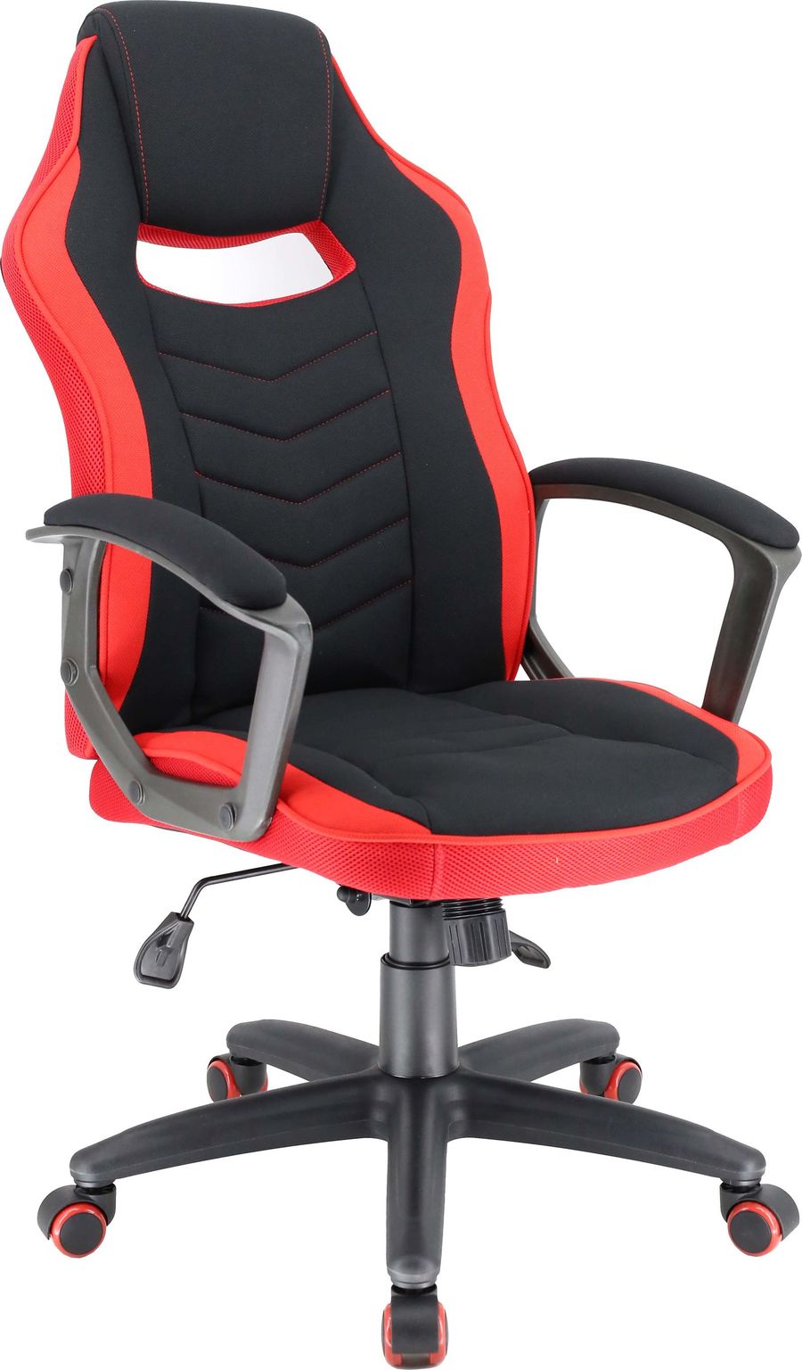 фото Игровое кресло stels t/ткань черная/красный everprof