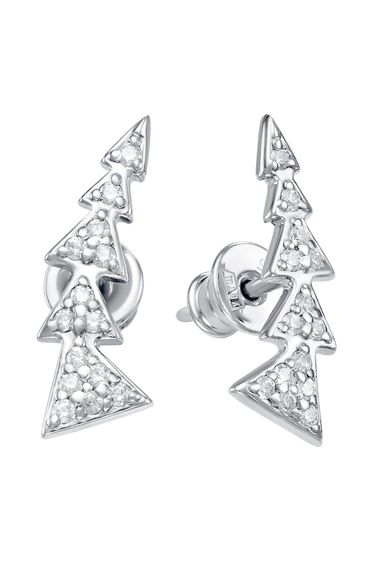 

Серьги-пусеты из серебра АЛЬКОР 02-1481, фианит, 02-1481