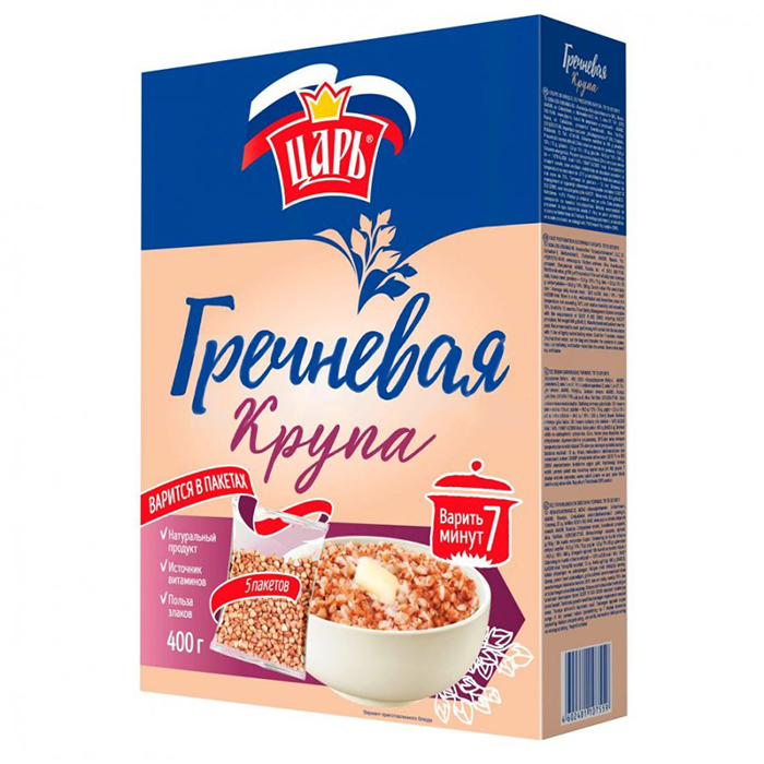 

Крупа Царь Гречневая б/п 400г, 1107665