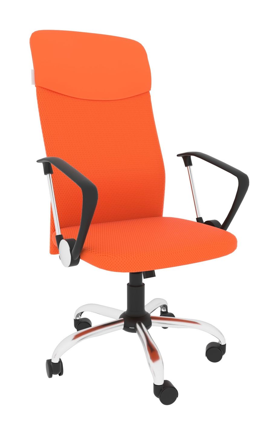 Офисное кресло Leo A chrome/Ткань сетка оранжевая