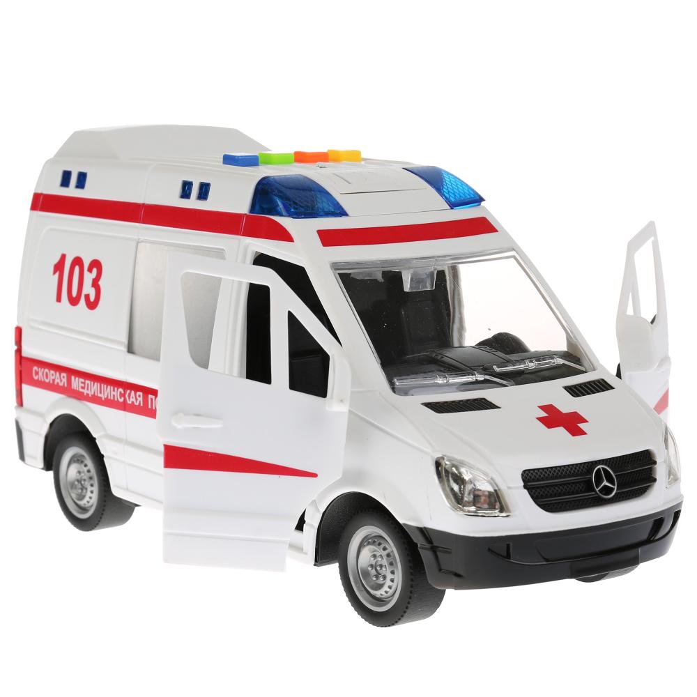 

игрушечная машинка инерционная Технопарк Mercedes-Benz Sprinter Скорая, 22 см, Разноцветный, SPRINTER-22PL-AMB
