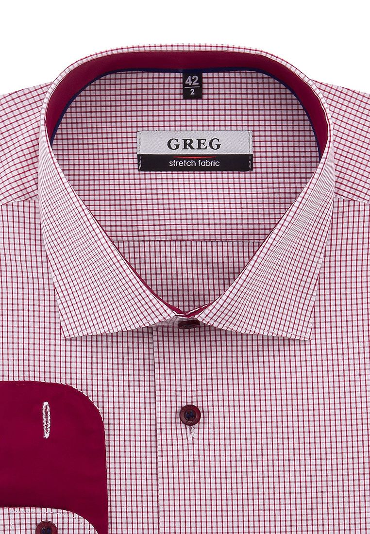 Рубашка мужская Greg 164/137/0142/Z/1p STRETCH_GB красная 44