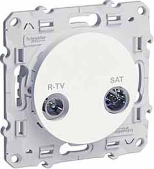 фото Тв-розетка schneider electric odace s52r454