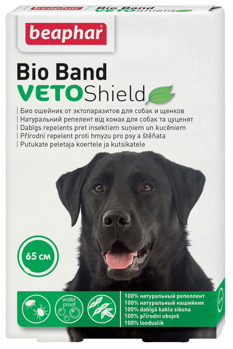 фото Ошейник для собак против блох, клещей, комаров beaphar veto shield bio band зеленый, 65 см