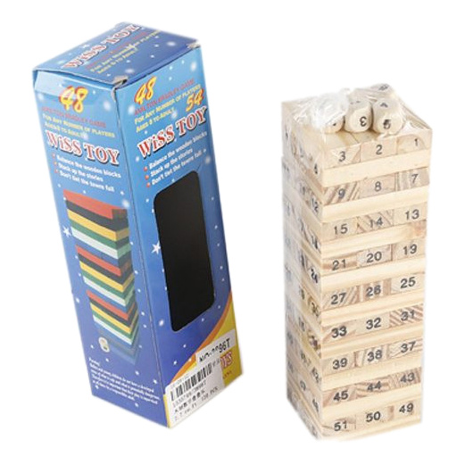 

Семейная настольная игра Shantou Gepai Падающая башня 631221, Бежевый, Башня Дерево