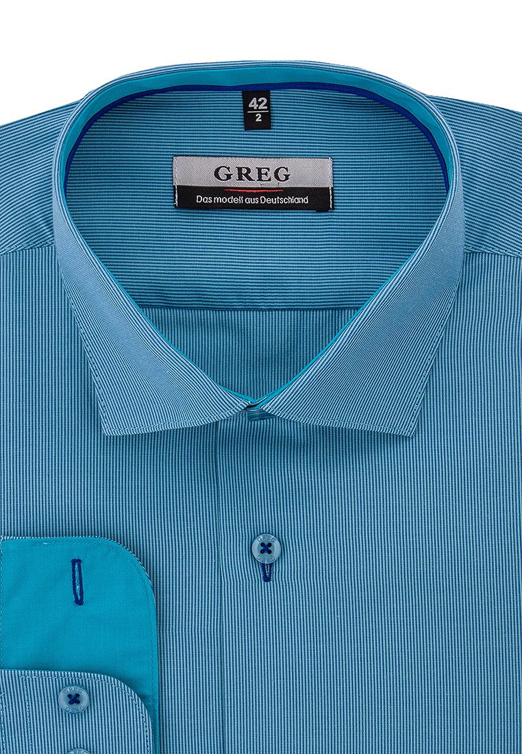 Рубашка мужская Greg 211/139/103/Z/1 бирюзовая 38