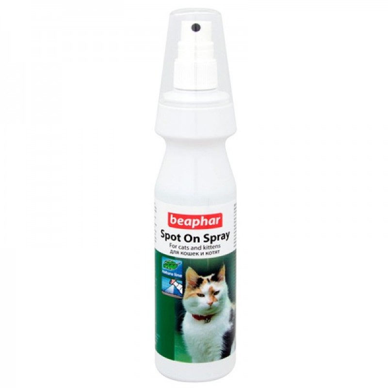 фото Спрей для кошек против блох, вшей, клещей, комаров beaphar spot on spray, 150 мл