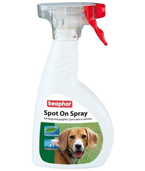 фото Спрей для собак против блох, вшей, клещей, комаров beaphar spot on spray, 400 мл