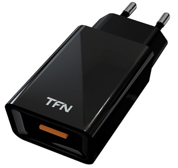 фото Сетевое зарядное устройство tfn 1 usb, (tfn-wcqc3bk) black