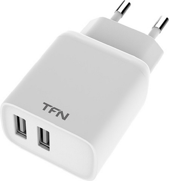 фото Сетевое зарядное устройство tfn rapid 5a qc/scp, 2 usb, 5 a, (tfn-wcrpd02) white