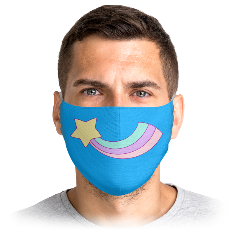 

Многоразовая маска Printio Радуга голубая M, Радуга