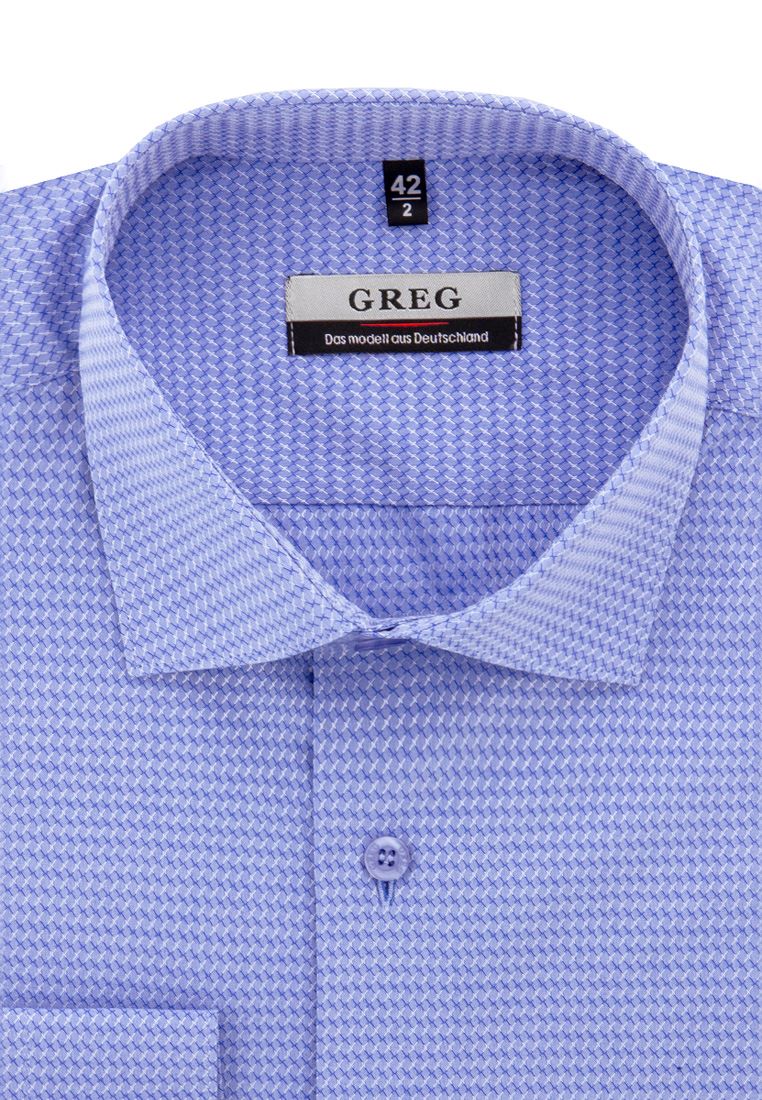 Рубашка мужская Greg 213/199/9278/Z синяя 39