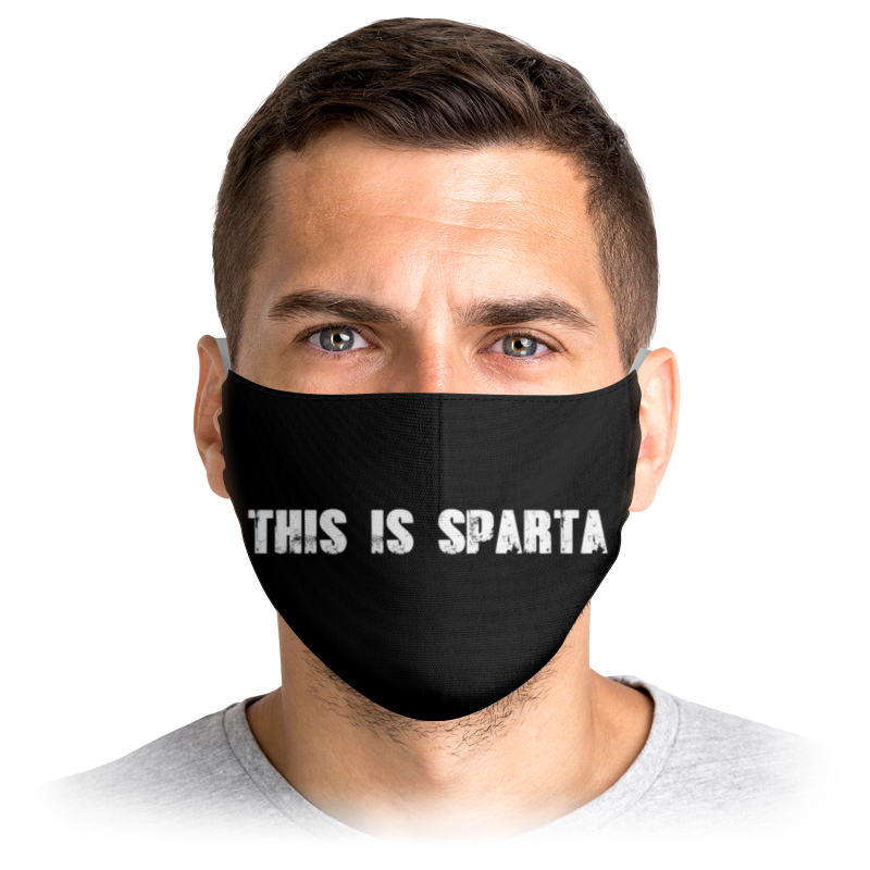 

Многоразовая маска Printio This is sparta черная M, This is sparta