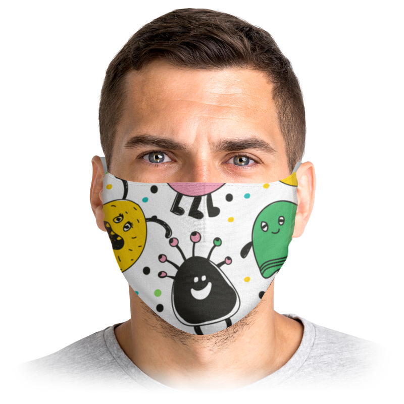 

Многоразовая маска Printio Вирус белая M, Вирус