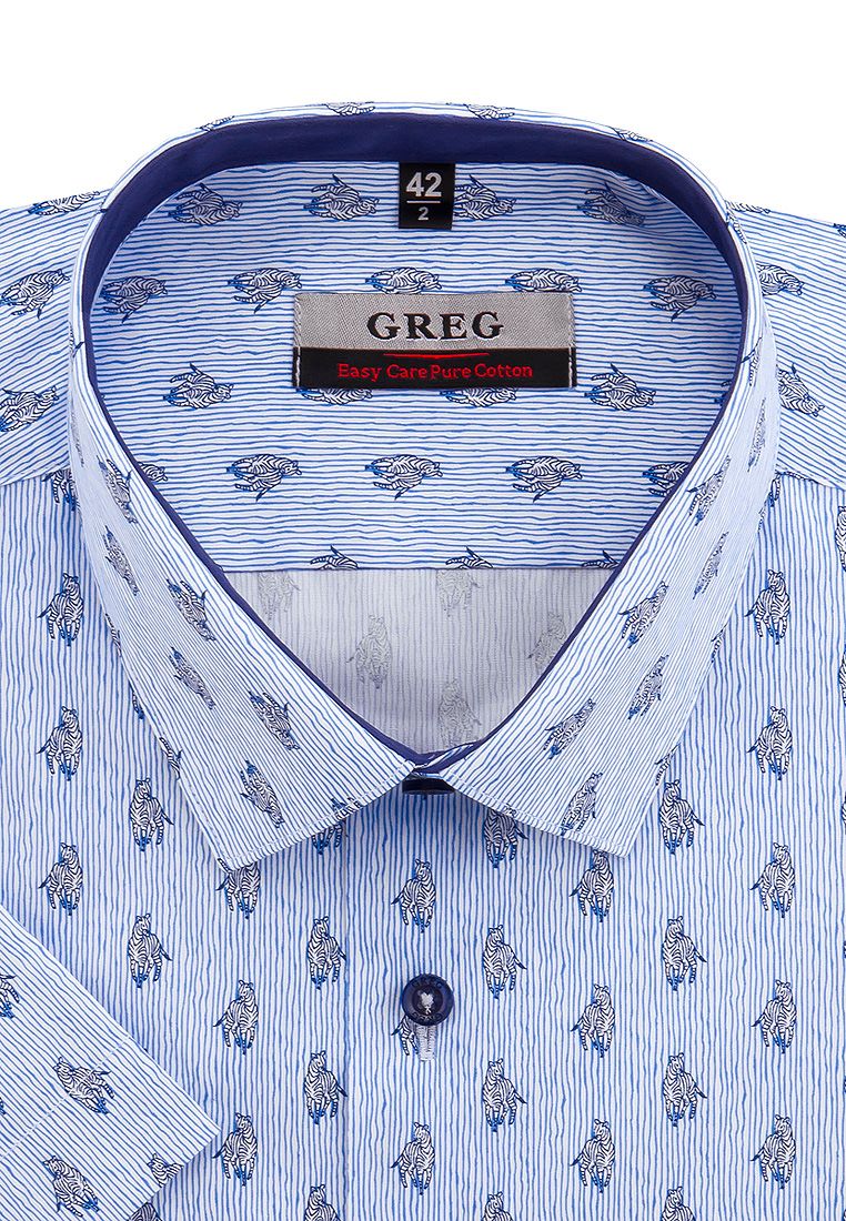 Рубашка мужская Greg 223/201/202/ZS/C/1 голубая 41
