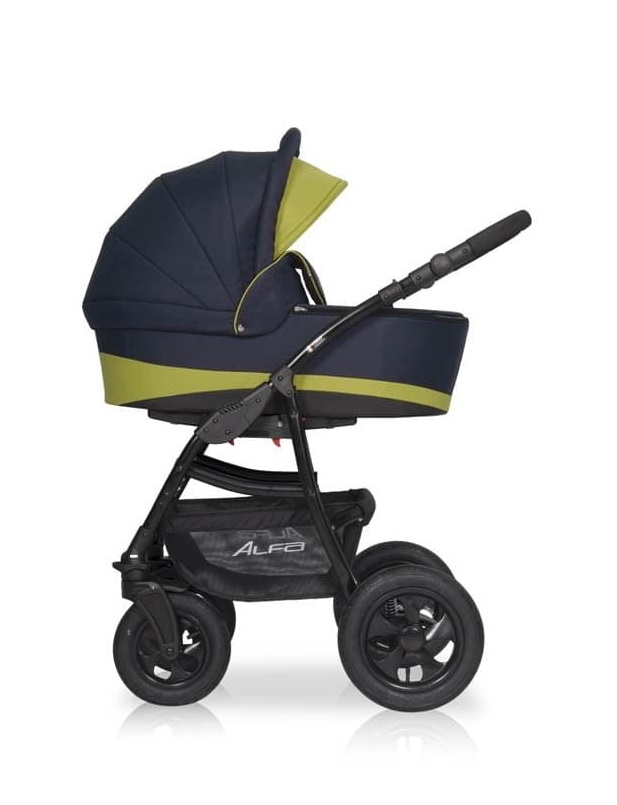 

Коляска 2 в 1 Riko Basic Alfa синий-салатовый 01, Alfa