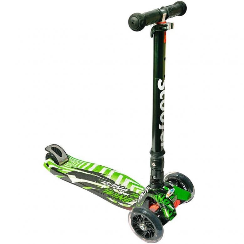 

Кикборд Scooter 21ST Maxi Print Oneal трехколесный со складной ручкой зеленый с черным