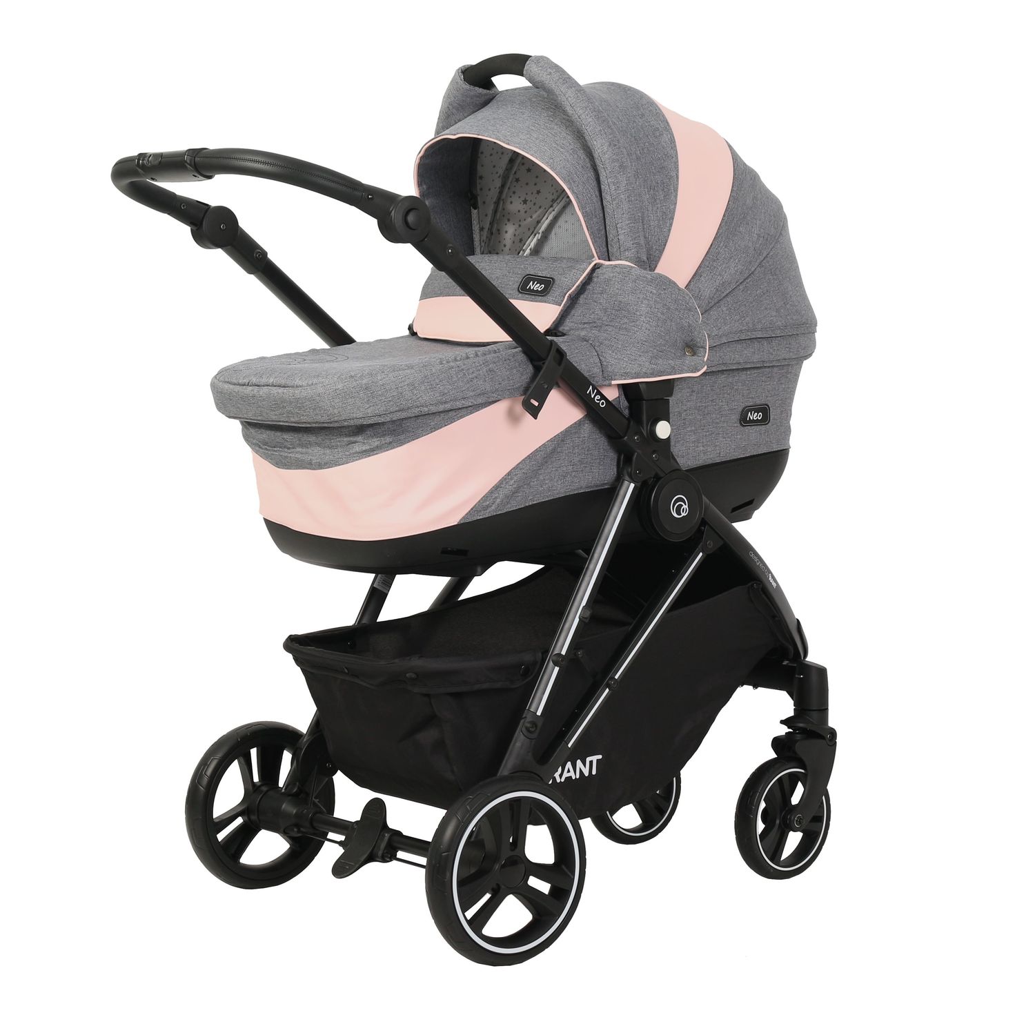 

Коляска 2 в 1 Rant Neo grey/pink, Neo