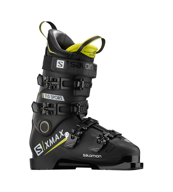 фото Горнолыжные ботинки salomon x max 110 sport 2020, black/acid green, 27.5