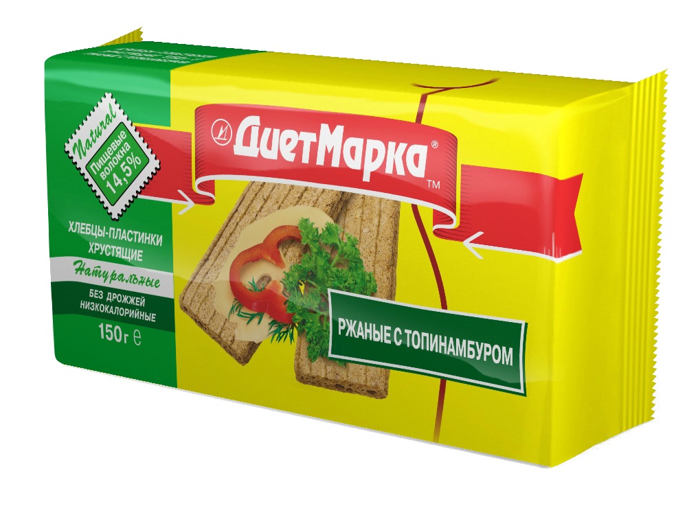 

Хлебцы пластинки ДиетМарка хрустящие ржаные с топинамбуром 150 г