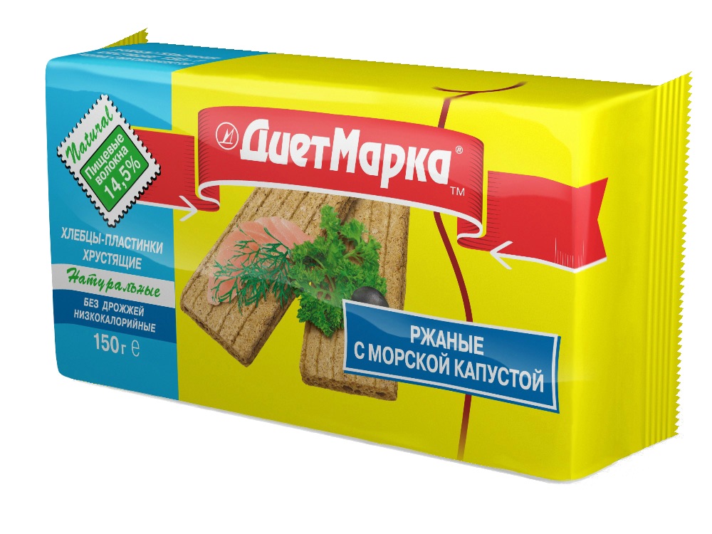 

Хлебцы пластинки ДиетМарка хрустящие ржаные с морской капустой 150 г